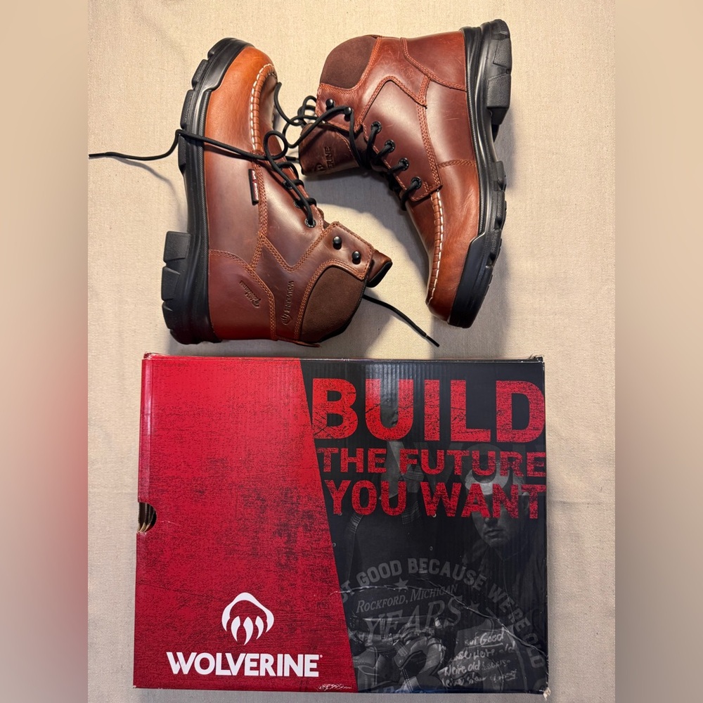 Wolverine Boots Mens Size 12 M Icon Durashocks Composite Toe Work Rust Leather